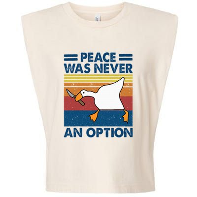 Murder Duck Peace Was Never An Option Duck With Knife Meme Garment-Dyed Women's Muscle Tee