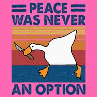Murder Duck Peace Was Never An Option Duck With Knife Meme Stripe Pom Pom Beanie