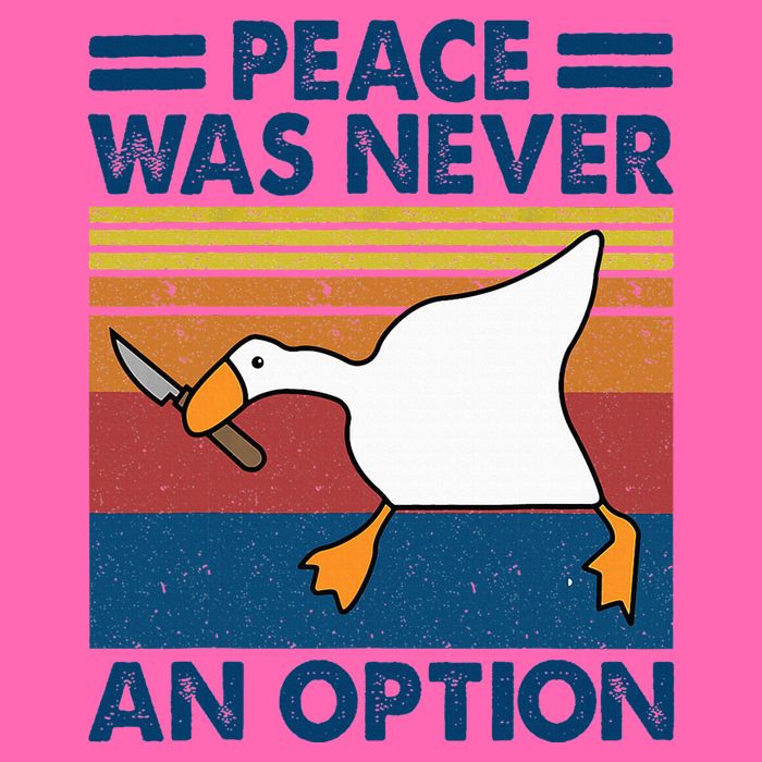 Murder Duck Peace Was Never An Option Duck With Knife Meme Stripe Pom Pom Beanie