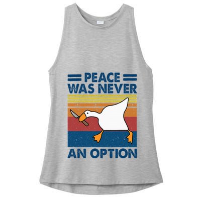 Murder Duck Peace Was Never An Option Duck With Knife Meme Ladies PosiCharge Tri-Blend Wicking Tank