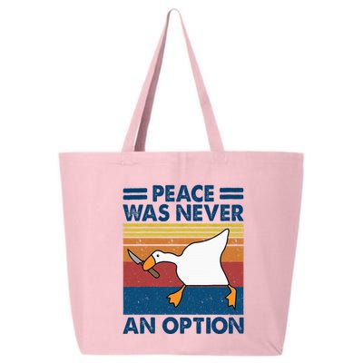 Murder Duck Peace Was Never An Option Duck With Knife Meme 25L Jumbo Tote