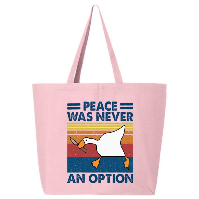 Murder Duck Peace Was Never An Option Duck With Knife Meme 25L Jumbo Tote
