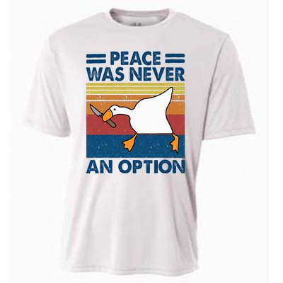 Murder Duck Peace Was Never An Option Duck With Knife Meme Cooling Performance Crew T-Shirt