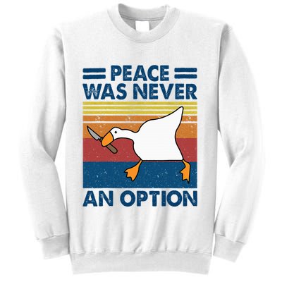 Murder Duck Peace Was Never An Option Duck With Knife Meme Sweatshirt