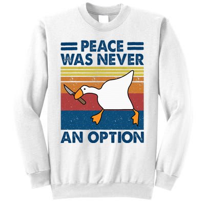 Murder Duck Peace Was Never An Option Duck With Knife Meme Sweatshirt