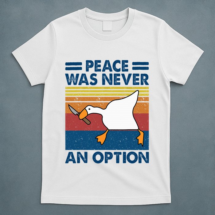 Murder Duck Peace Was Never An Option Duck With Knife Meme T-Shirt