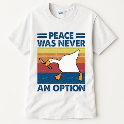 Murder Duck Peace Was Never An Option Duck With Knife Meme Tall T-Shirt