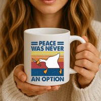 Murder Duck Peace Was Never An Option Duck With Knife Meme Coffee Mug