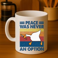 Murder Duck Peace Was Never An Option Duck With Knife Meme Coffee Mug
