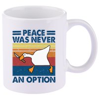 Murder Duck Peace Was Never An Option Duck With Knife Meme 11oz C Handle Ceramic Mug