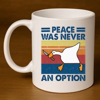 Murder Duck Peace Was Never An Option Duck With Knife Meme 11oz C Handle Ceramic Mug