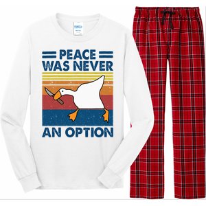 Murder Duck Peace Was Never An Option Duck With Knife Meme Long Sleeve Pajama Set