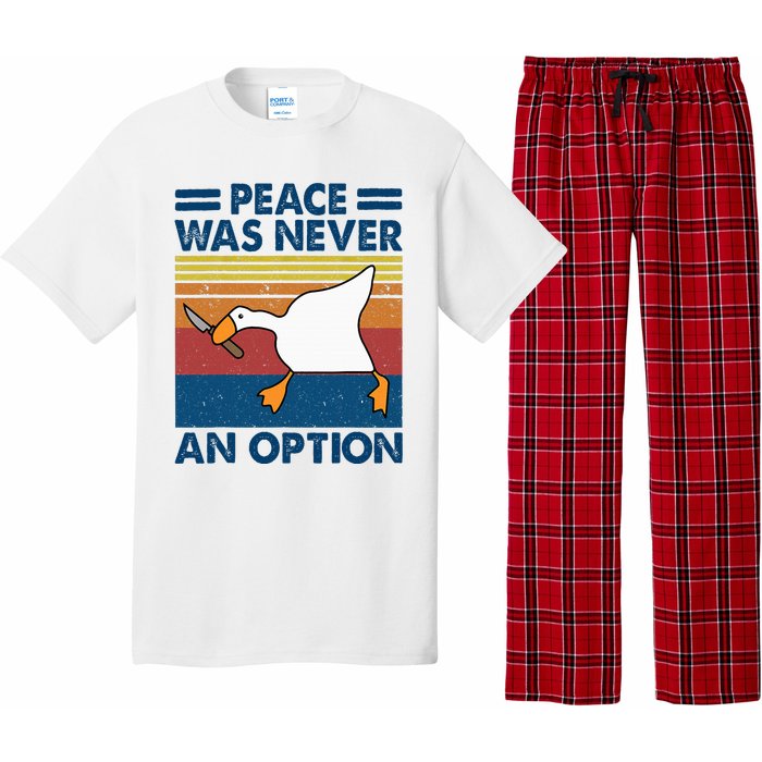 Murder Duck Peace Was Never An Option Duck With Knife Meme Pajama Set