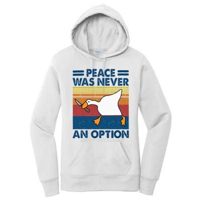 Murder Duck Peace Was Never An Option Duck With Knife Meme Women's Pullover Hoodie