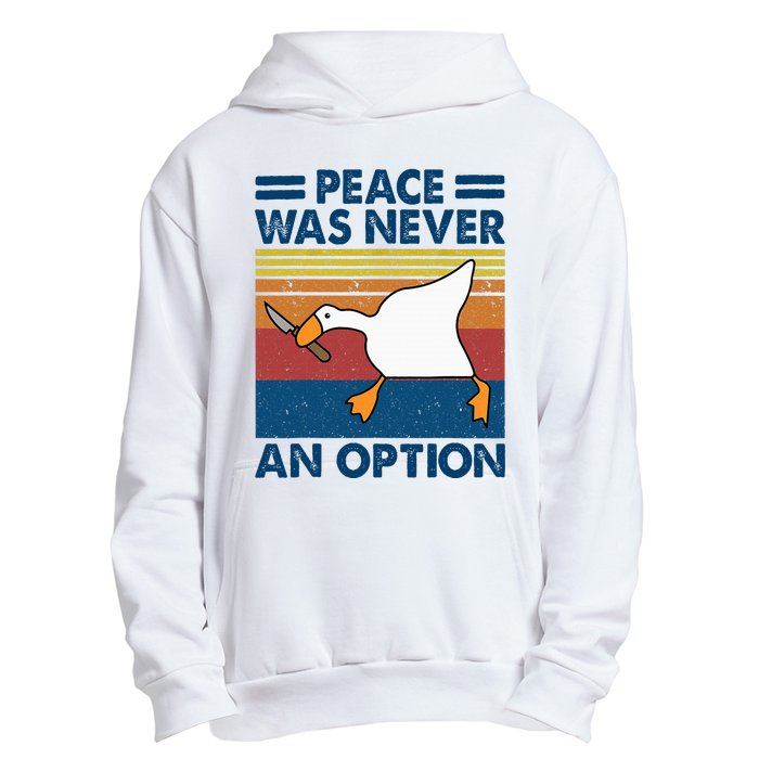 Murder Duck Peace Was Never An Option Duck With Knife Meme Urban Pullover Hoodie