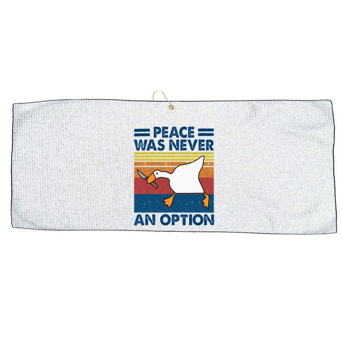 Murder Duck Peace Was Never An Option Duck With Knife Meme Large Microfiber Waffle Golf Towel