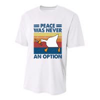 Murder Duck Peace Was Never An Option Duck With Knife Meme Youth Performance Sprint T-Shirt