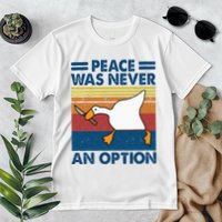 Murder Duck Peace Was Never An Option Duck With Knife Meme Premium T-Shirt