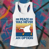 Murder Duck Peace Was Never An Option Duck With Knife Meme Womens Tank Top