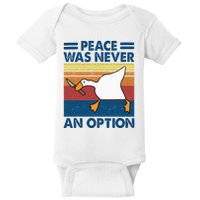 Murder Duck Peace Was Never An Option Duck With Knife Meme Baby Bodysuit