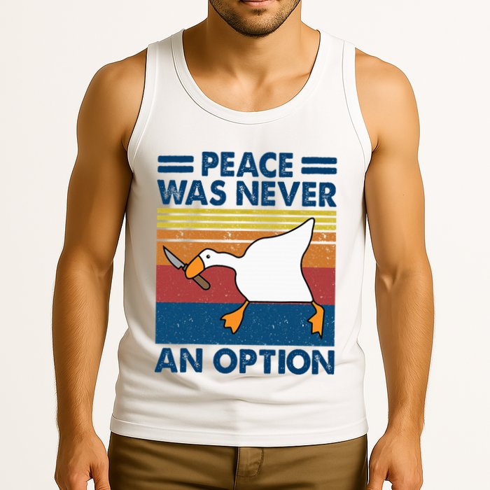 Murder Duck Peace Was Never An Option Duck With Knife Meme Tank Top