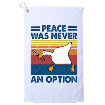 Murder Duck Peace Was Never An Option Duck With Knife Meme Golf Towel