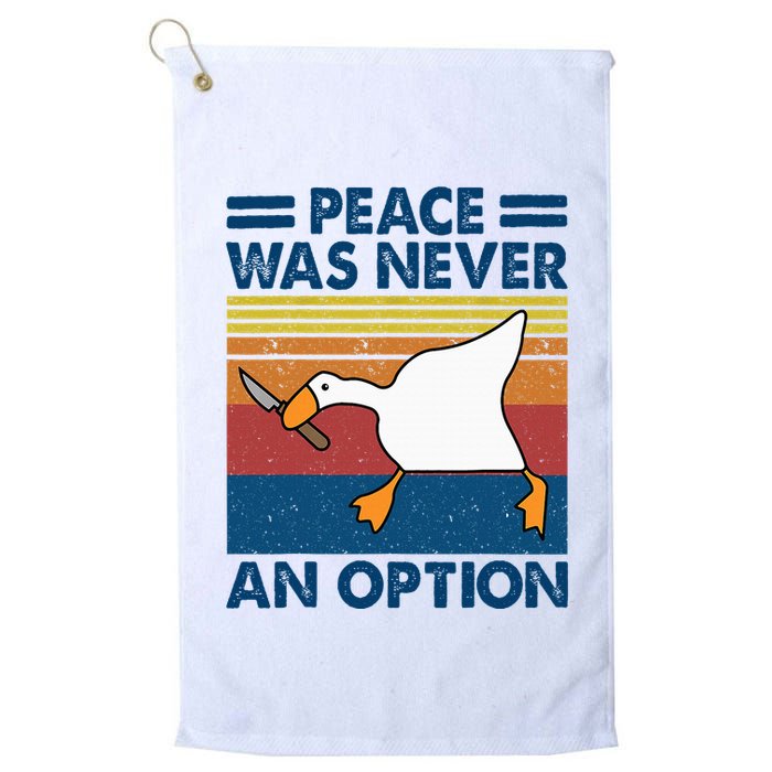 Murder Duck Peace Was Never An Option Duck With Knife Meme Golf Towel