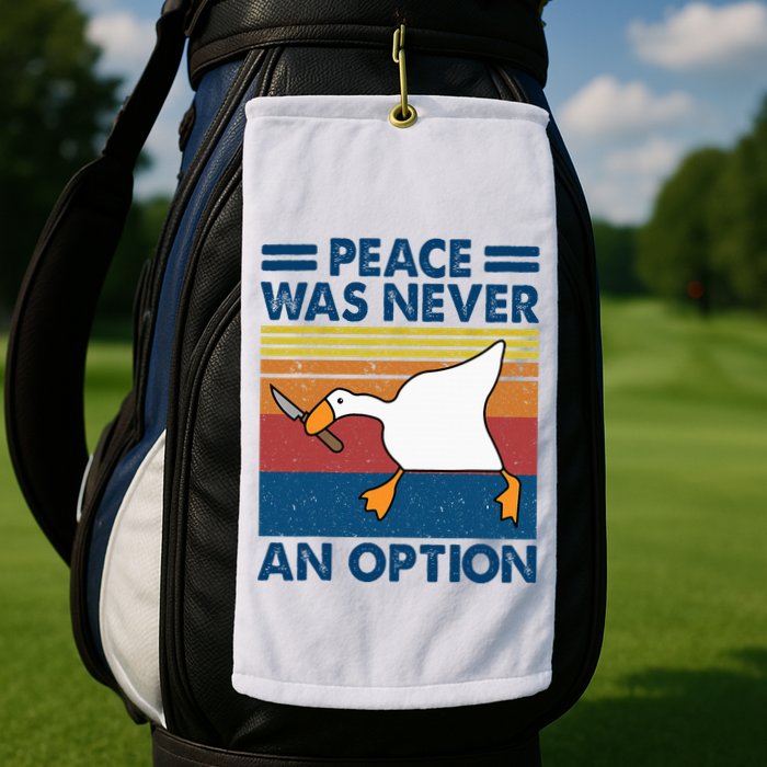 Murder Duck Peace Was Never An Option Duck With Knife Meme Golf Towel