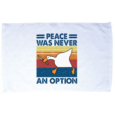 Murder Duck Peace Was Never An Option Duck With Knife Meme Microfiber Hand Towel