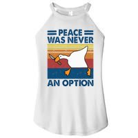 Murder Duck Peace Was Never An Option Duck With Knife Meme Women's Perfect Tri Rocker Tank