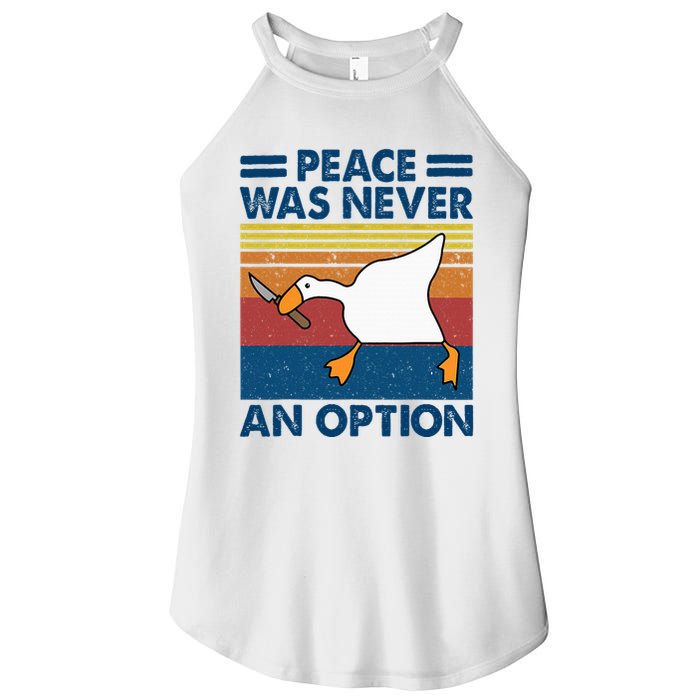 Murder Duck Peace Was Never An Option Duck With Knife Meme Women's Perfect Tri Rocker Tank