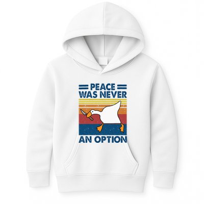 Murder Duck Peace Was Never An Option Duck With Knife Meme Kids Hoodie