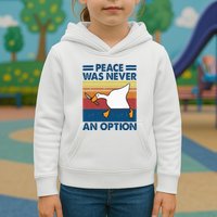 Murder Duck Peace Was Never An Option Duck With Knife Meme Kids Hoodie