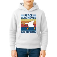 Murder Duck Peace Was Never An Option Duck With Knife Meme Kids Hoodie