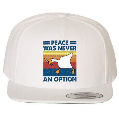 Murder Duck Peace Was Never An Option Duck With Knife Meme Wool Snapback Cap