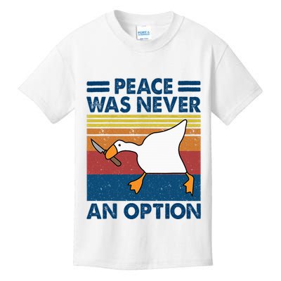 Murder Duck Peace Was Never An Option Duck With Knife Meme Kids T-Shirt