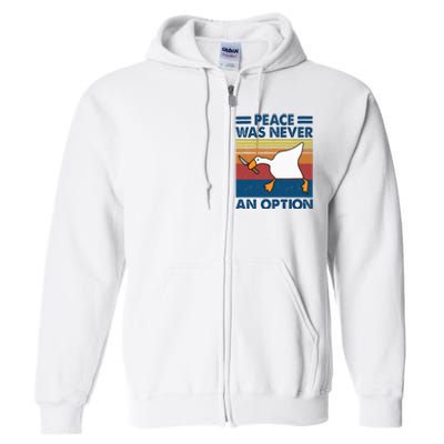 Murder Duck Peace Was Never An Option Duck With Knife Meme Full Zip Hoodie