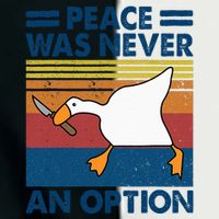 Murder Duck Peace Was Never An Option Duck With Knife Meme Infant Baby Jersey Bodysuit