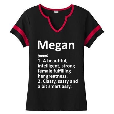 Megan Definition Personalized Name Funny Christmas Gift Ladies Halftime Notch Neck Tee