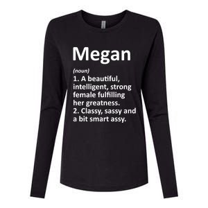 Megan Definition Personalized Name Funny Christmas Gift Womens Cotton Relaxed Long Sleeve T-Shirt