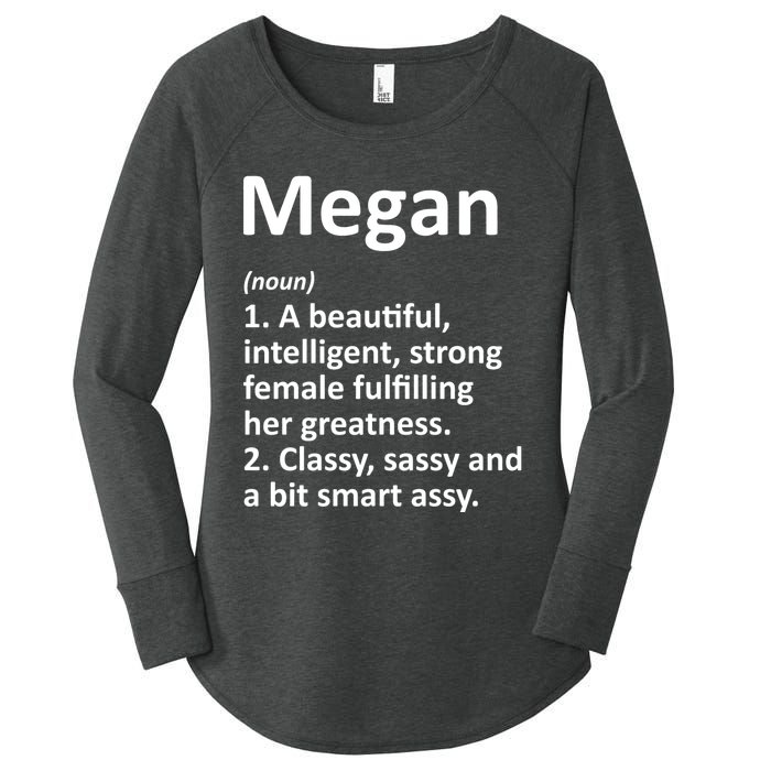 Megan Definition Personalized Name Funny Christmas Gift Women's Perfect Tri Tunic Long Sleeve Shirt