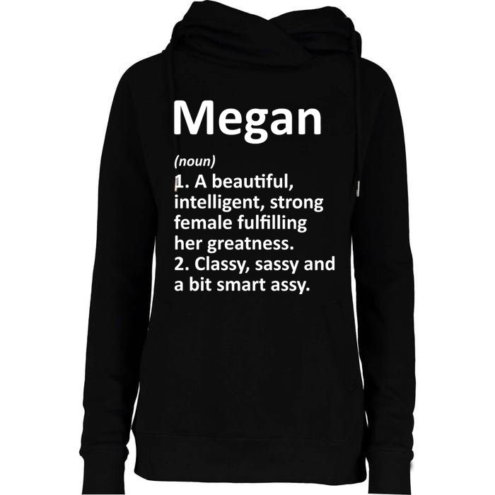 Megan Definition Personalized Name Funny Christmas Gift Womens Funnel Neck Pullover Hood