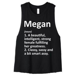 Megan Definition Personalized Name Funny Christmas Gift Women's Racerback Cropped Tank