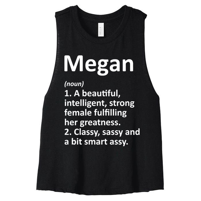 Megan Definition Personalized Name Funny Christmas Gift Women's Racerback Cropped Tank