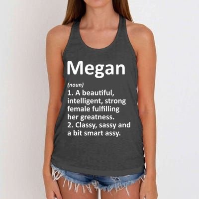 Megan Definition Personalized Name Funny Christmas Gift Women's Knotted Racerback Tank