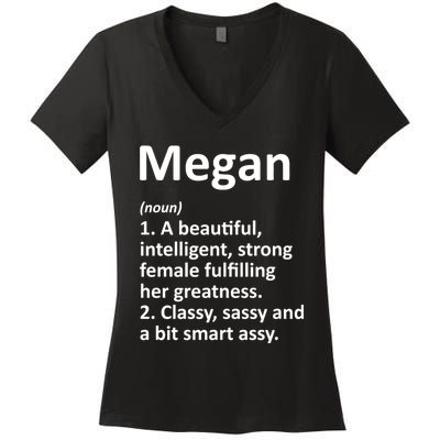 Megan Definition Personalized Name Funny Christmas Gift Women's V-Neck T-Shirt