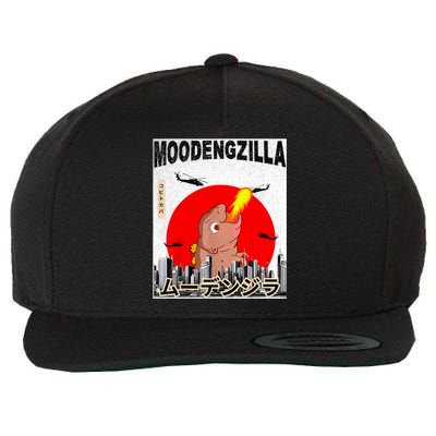 Moo Deng Pygmy Hippopotamus Funny Moodengzilla Wool Snapback Cap