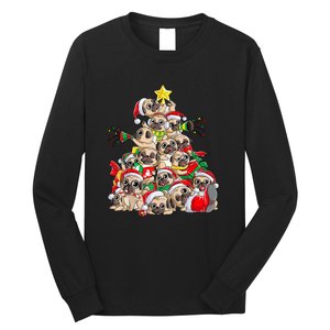 Merry Dogmas Pug Christmas Tree Dog Santa Xmas Girls Gift Long Sleeve Shirt