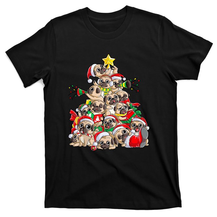 Merry Dogmas Pug Christmas Tree Dog Santa Xmas Girls Gift T-Shirt