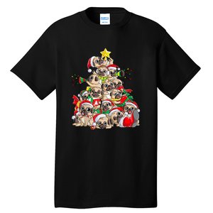 Merry Dogmas Pug Christmas Tree Dog Santa Xmas Girls Gift Tall T-Shirt